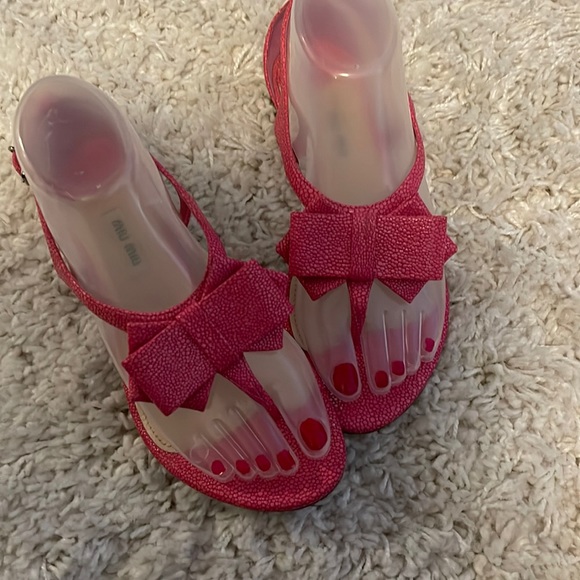 Miu Miu Shoes - miu miu Prada sweet bow pink sandals 36 6